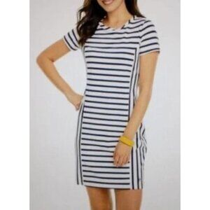 Southern Tide Pippa Striped Performance Mini Dress Blue White UPF 50+ Nautical X
